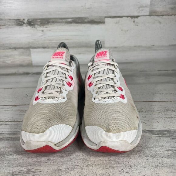 Nike Womens Flex Supreme Tr 4 Running Shoes White Pink 819026-100 Lace Up Size 7 - Picture 4 of 8